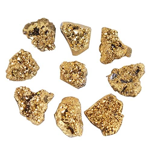 Wowagoga pyrite golden sparkle closeup highlights facets for meditation and decor.