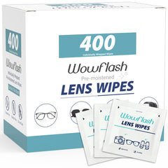 Wowflash eyeglasses lens wipes in a 400-count pack for streak-free cleaning