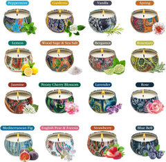 WPONSZU 2.5 oz soy wax candles provide long-lasting fragrance.