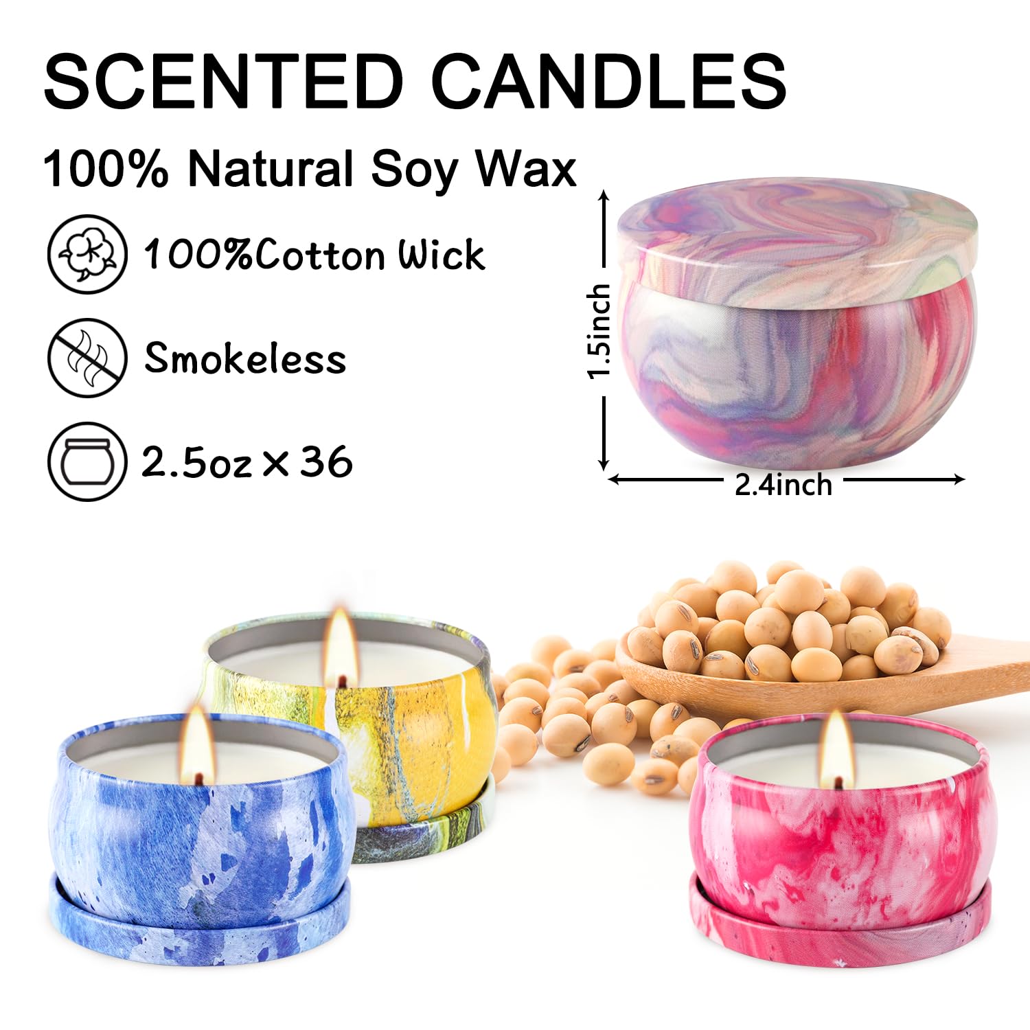 WPONSZU 2.5 oz candle showing long burn time and steady scent