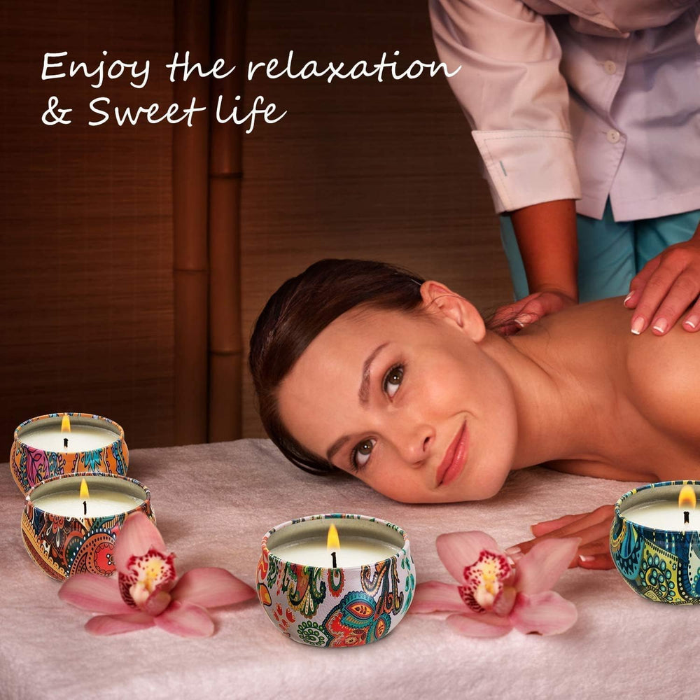 WPONSZU travel tin candles for compact decor and travel.
