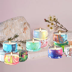 WPONSZU travel tin candles arranged for portable fragrance use