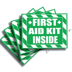 Wrapco First Aid Kit Inside Sticker with bright colors for high visibility on trucks.