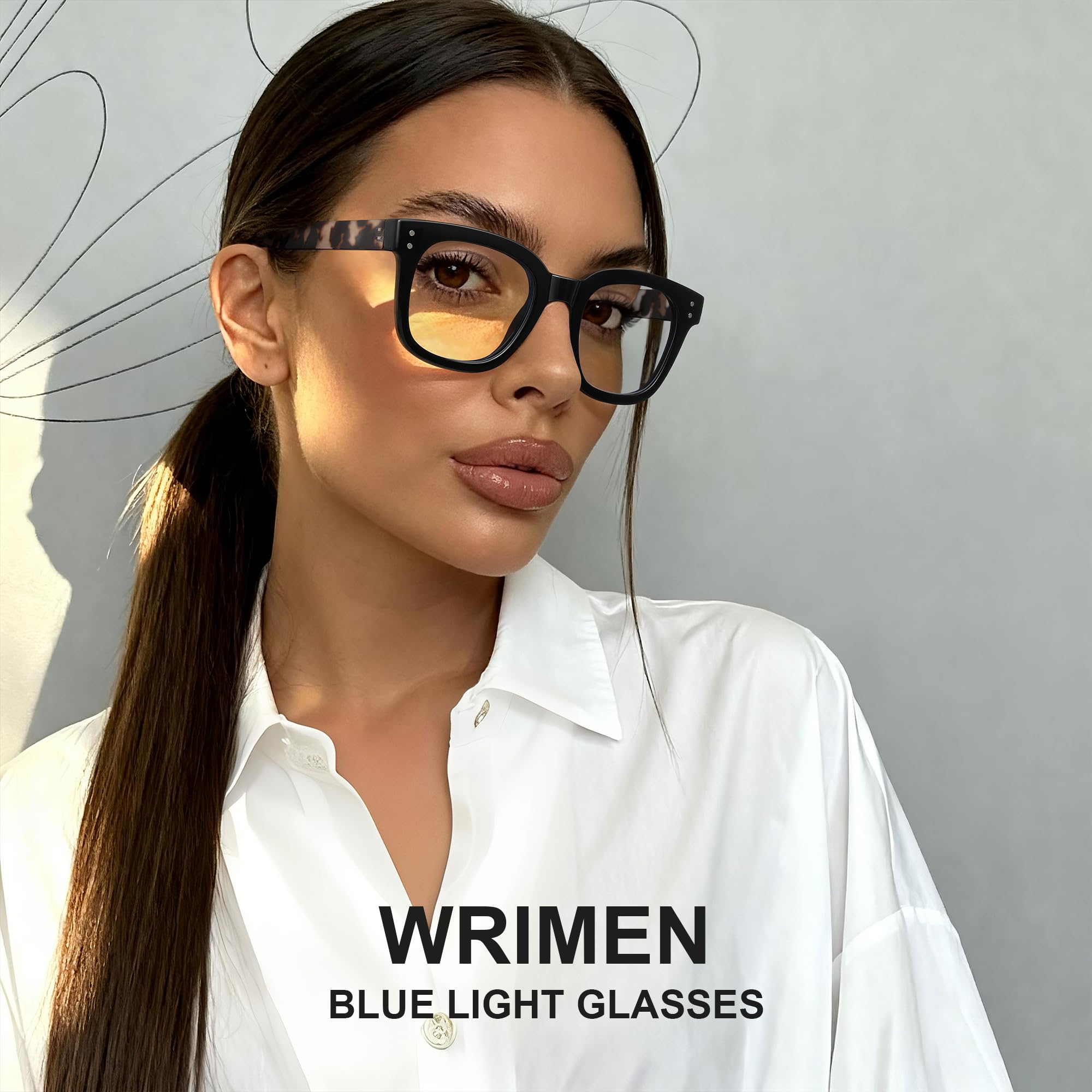 Wrimen blue light blocking glasses protect eyes at the office.