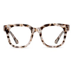 Wrimen blue light blocking glasses worn by a woman at a desk for screen protection.