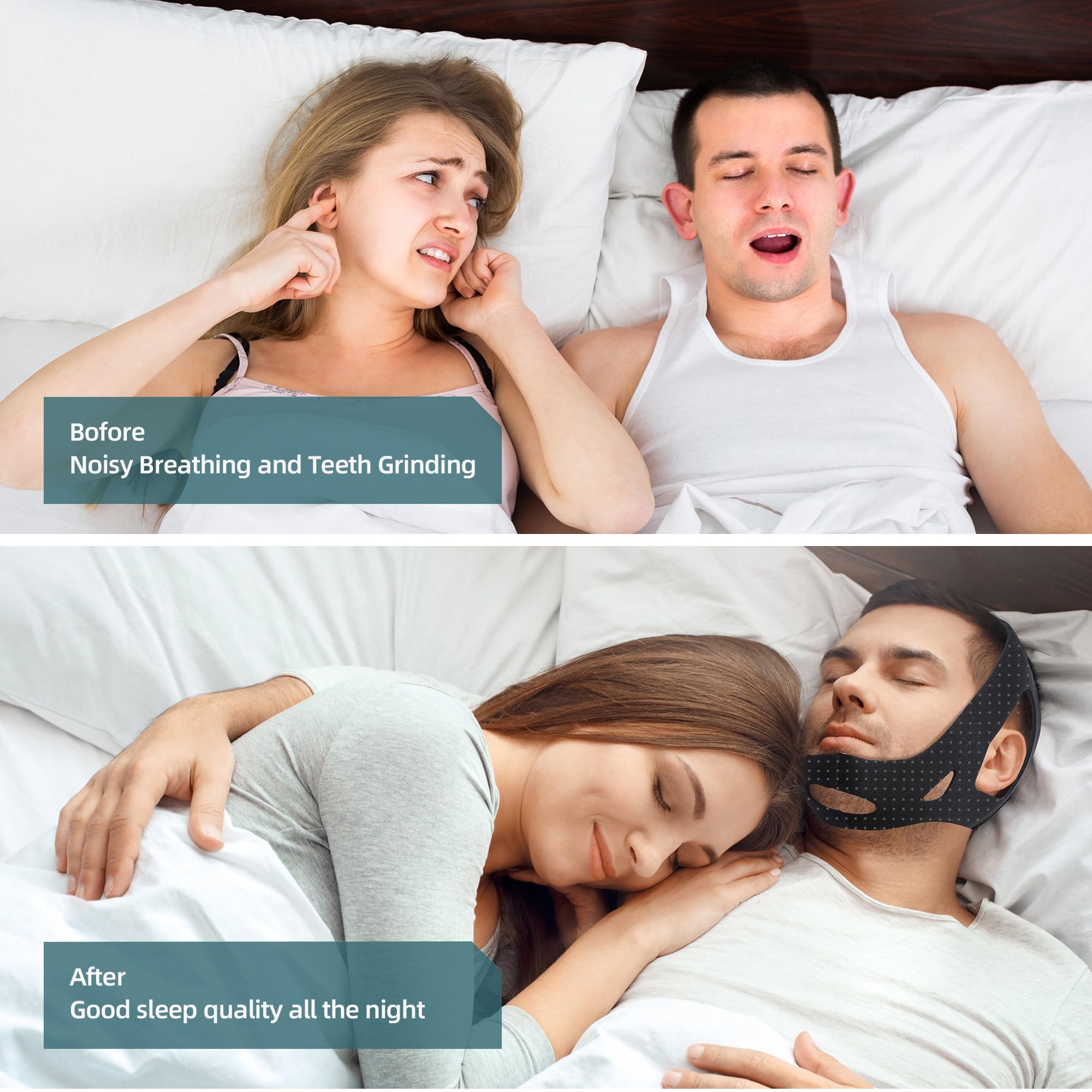 WtyJuvenic chin strap ventilation holes for cooler, breathable sleep
