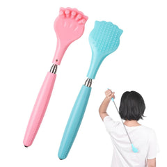 WUBAYI back scratcher with extended handle reaching hard-to-reach areas.