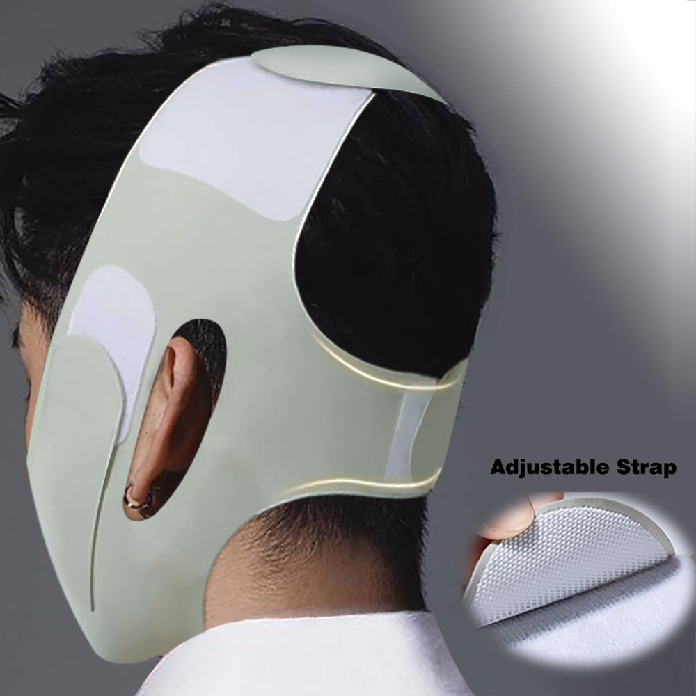 WUSHXI chin strap in bed setting promotes calm, restful nights with mouth-closure support.
