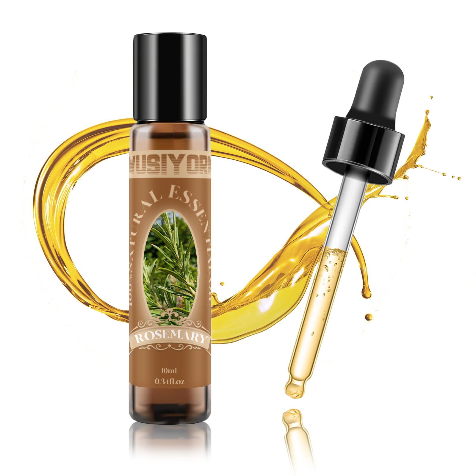 Wusiyork rosemary essential oil bottle with dropper for precise aroma dispensing