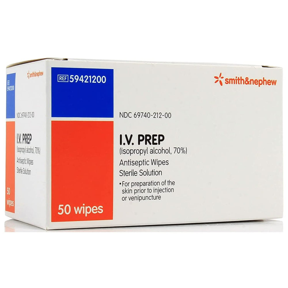 Wuvee IV Prep Antiseptic Wipes 2-pack front view for quick IV prep