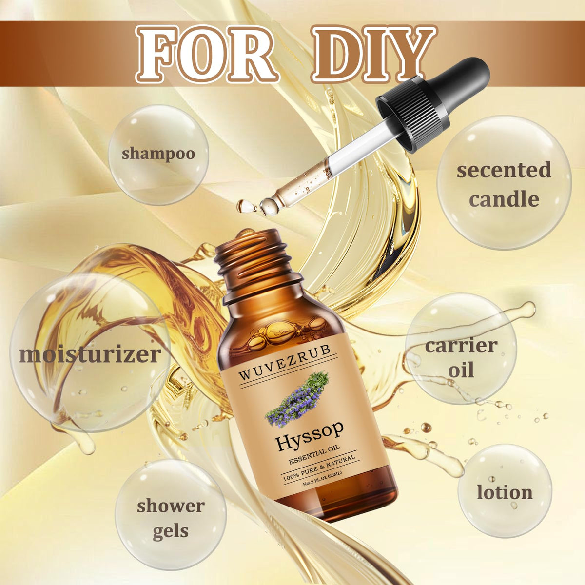 Wuvezrub Hyssop in diffuser setup releasing a warm, inviting scent.
