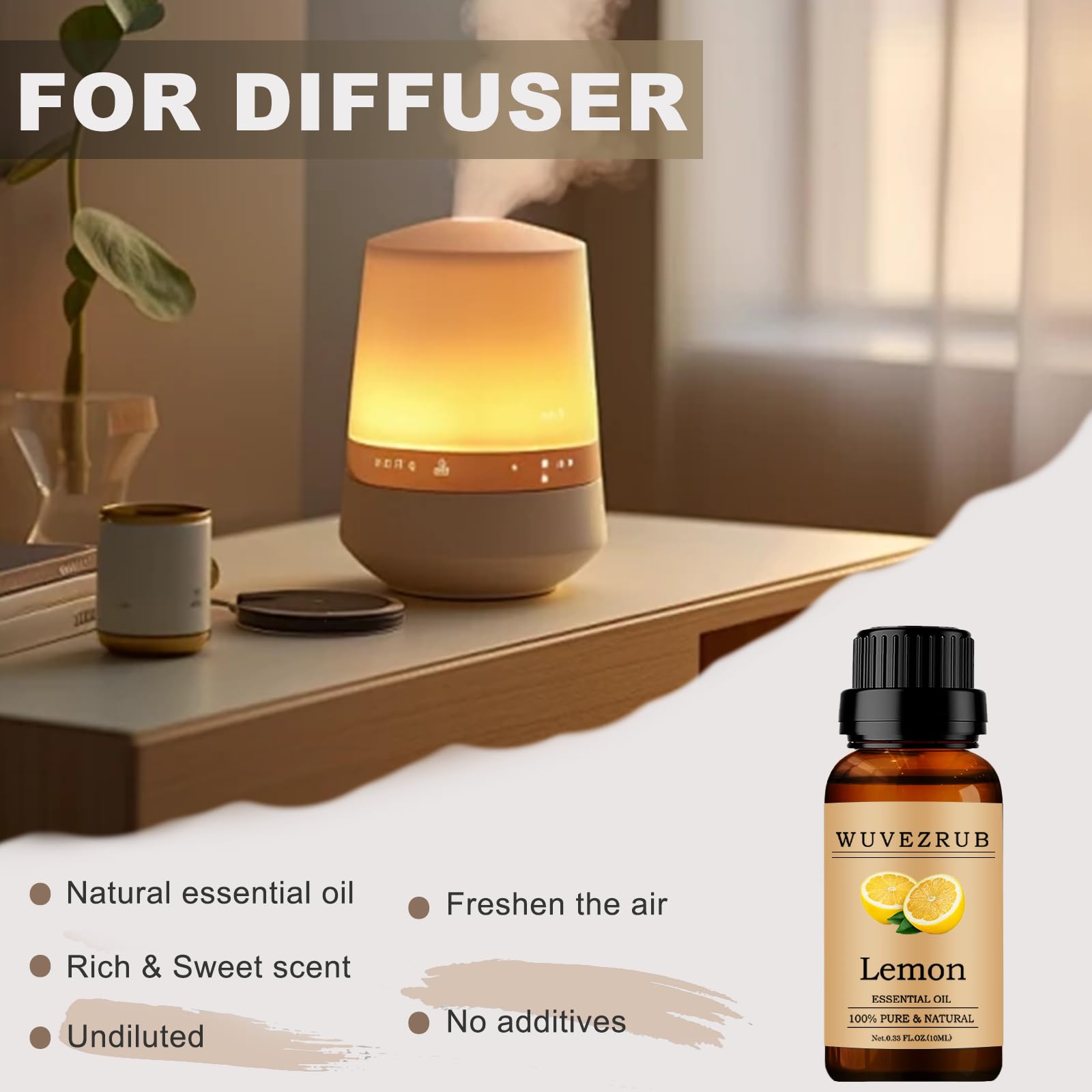 Wuvezrub Aroma cítrico para aromaterapia en casa, mejora el ambiente.