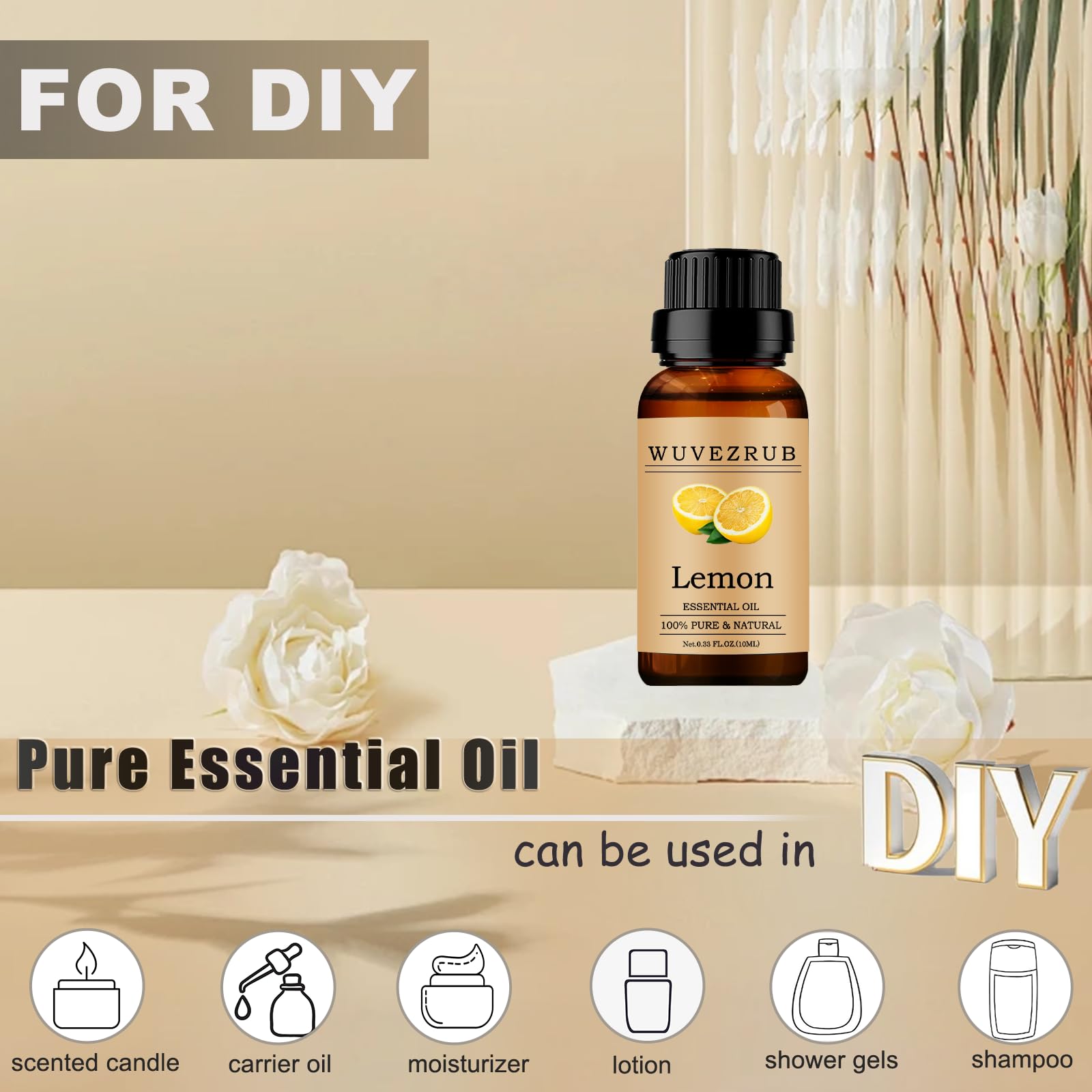 Wuvezrub Fragancia casera de limón para velas y jabones.