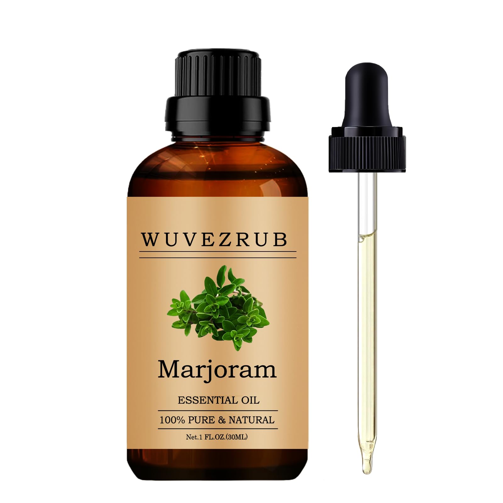 Wuvezrub Marjoram essential oil bottle pour for quick diffuser setup