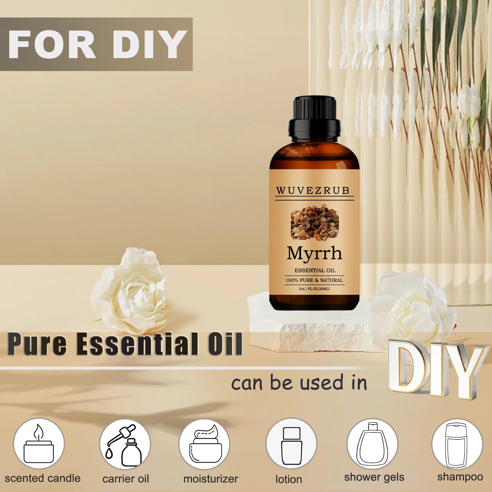Wuvezrub Myrrh oil for DIY candles and soaps fragrance.