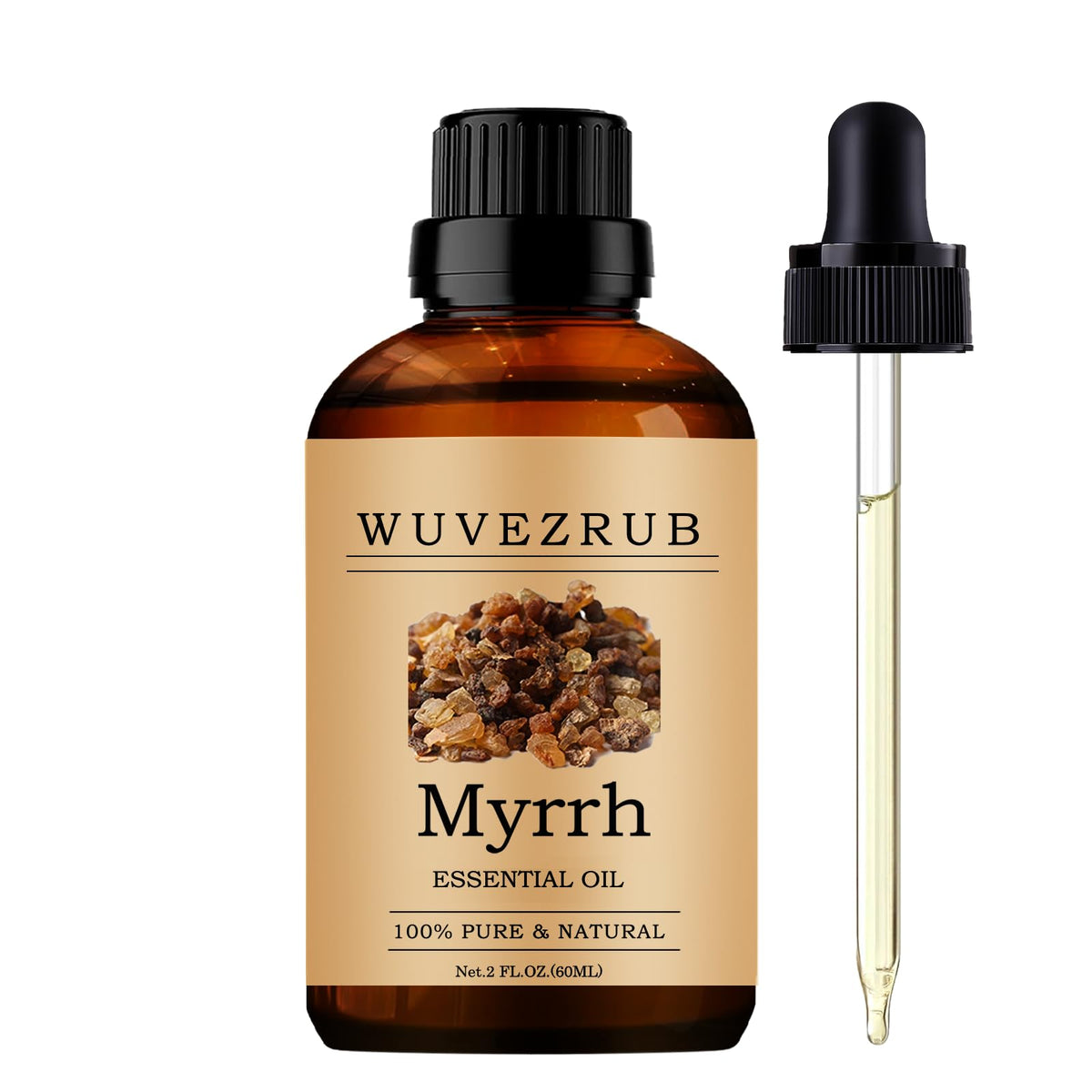 Wuvezrub Myrrh essential oil 60ml bottle for diffuser use and DIY blends.