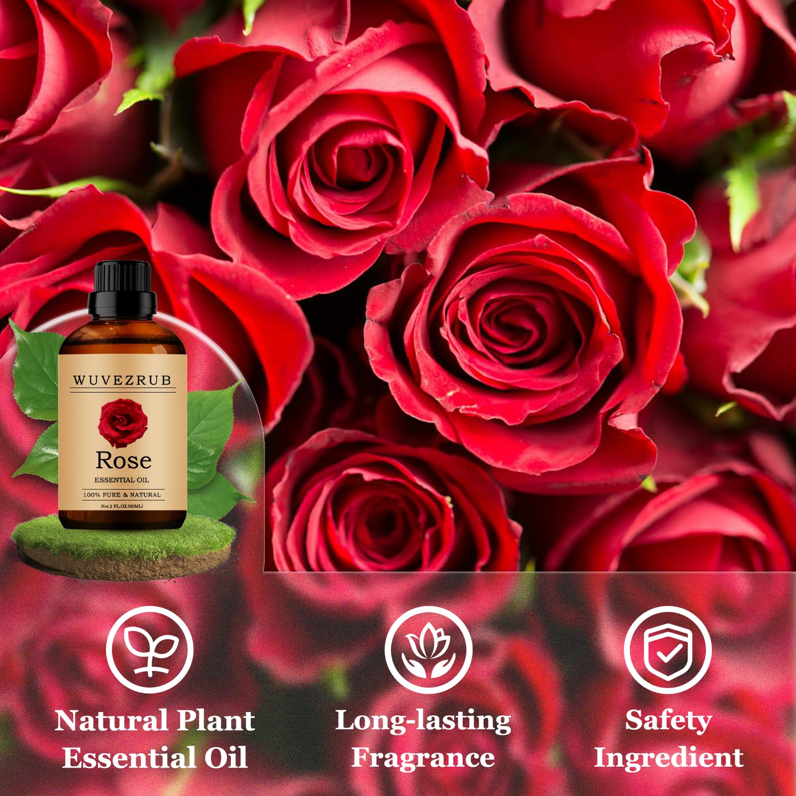 Wuvezrub rose oil added to candles for fragrance.