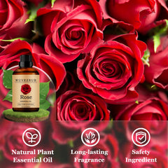 Wuvezrub rose oil added to candles for fragrance.