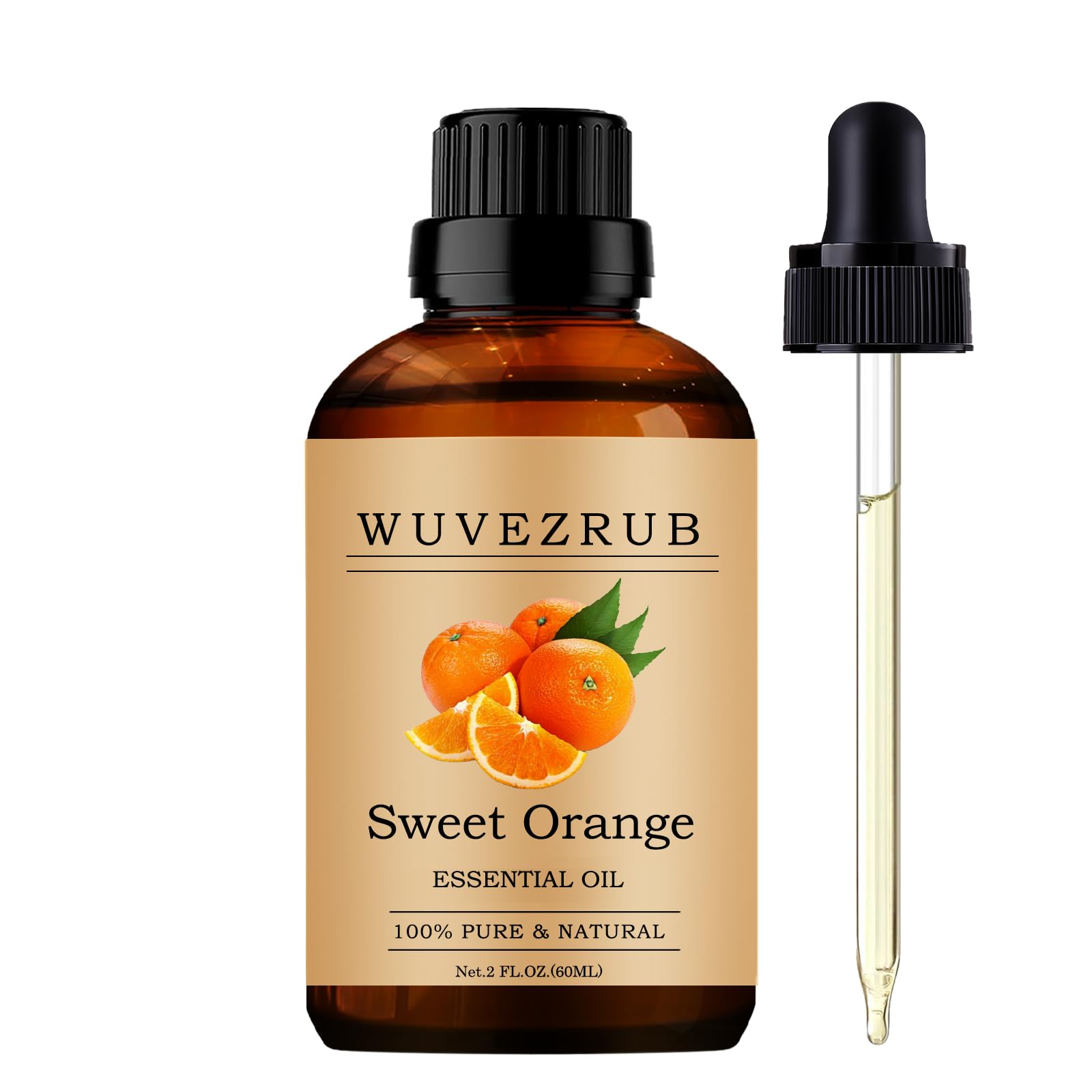 Wuvezrub Sweet Orange Essential Oil bottle ready for diffusion and room fragrance