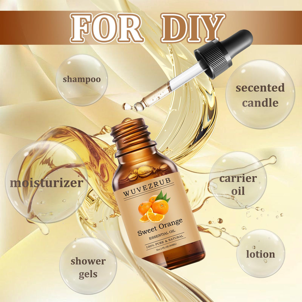 Wuvezrub Sweet Orange diffuser setup promoting bright citrus atmosphere