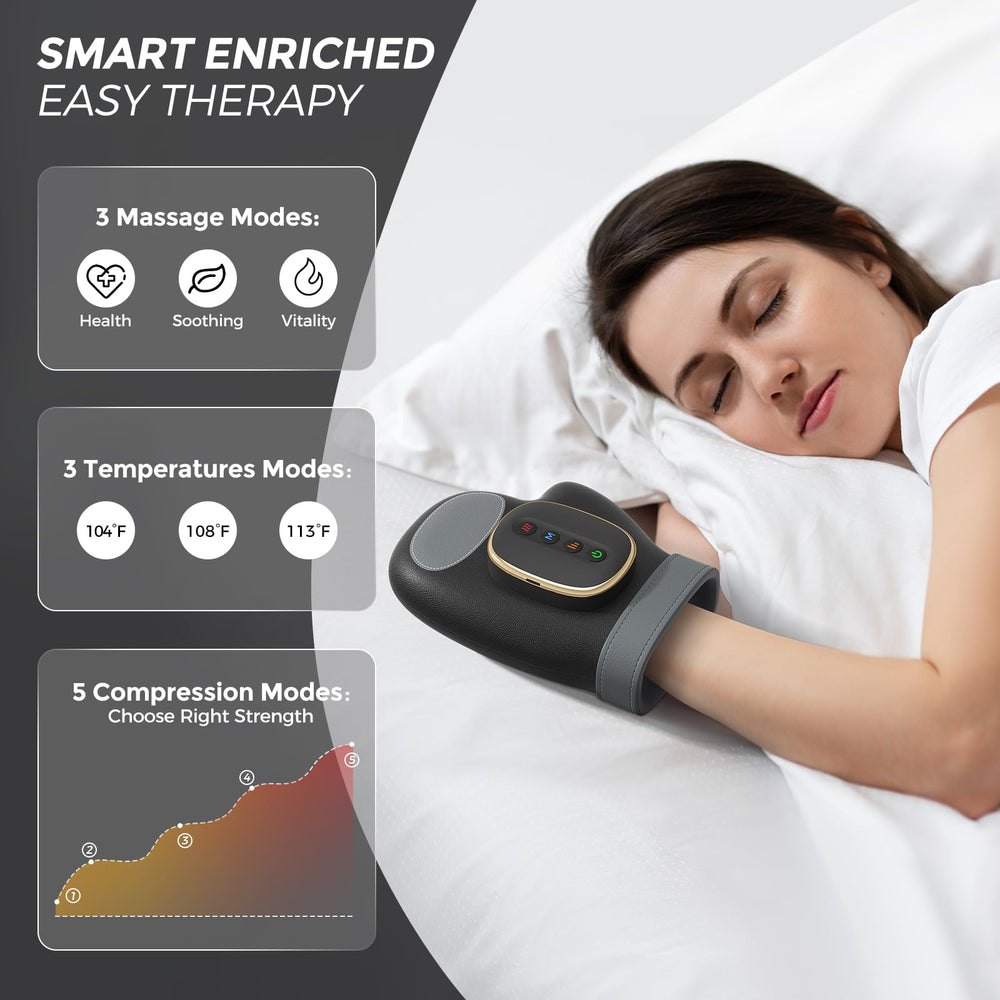 Premium PU leather exterior of WUX Hand Massager for durability and comfort