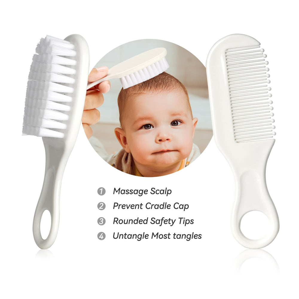 WXA Newborn hair brush with soft bristles for gentle scalp massage.