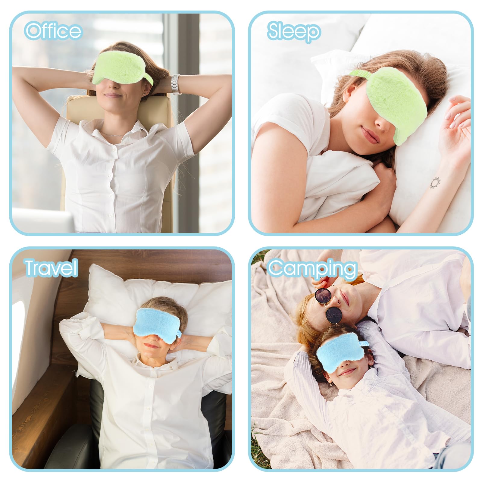 WY Lighting Level leopard eye mask blue material focus highlights satin finish and light blocking.