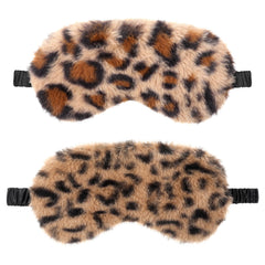 WY LIGHTING LEVEL leopard eye mask in brown blocks light for better rest.