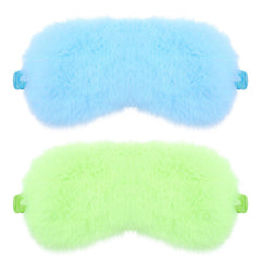 WY Lighting Level plush leopard eye mask green front view shows soft comfort and light blocking.