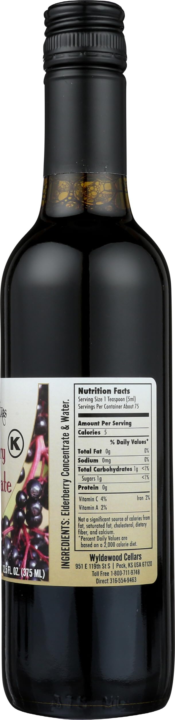 Elderberry Concentrate on kitchen counter emphasizing minimalist packaging.