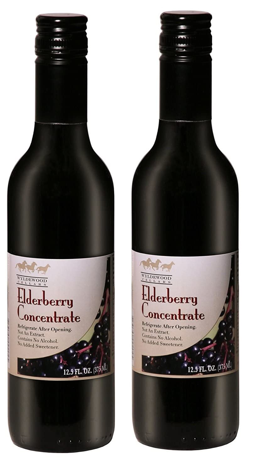 Wyldewood Elderberry Juice Concentrate bottle front view for daily wellness.