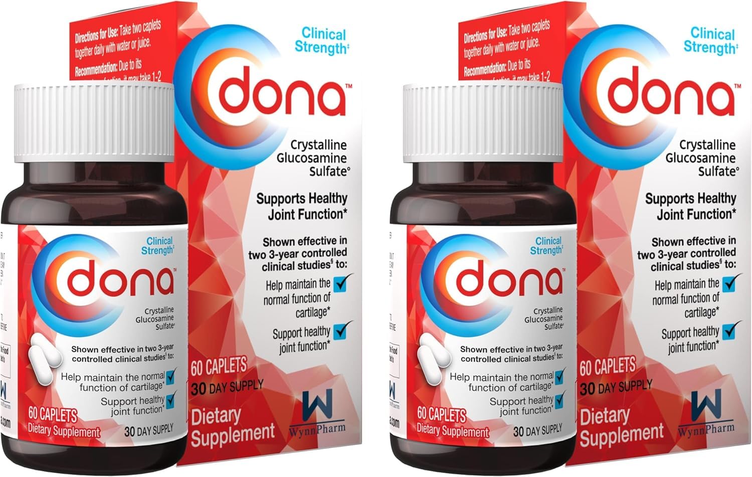 WynnPharm Dona Crystalline Glucosamine Sulfate bottle for daily joint comfort.