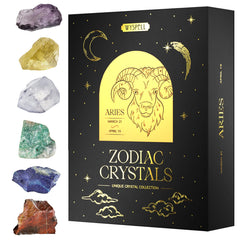 Wyspell Aries Crystal Set box with illuminated gold stamping, ideal as a thoughtful astrology gift