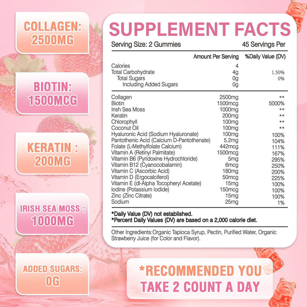 WyuuKi collagen gummies closeup highlights texture and fruity strawberry taste