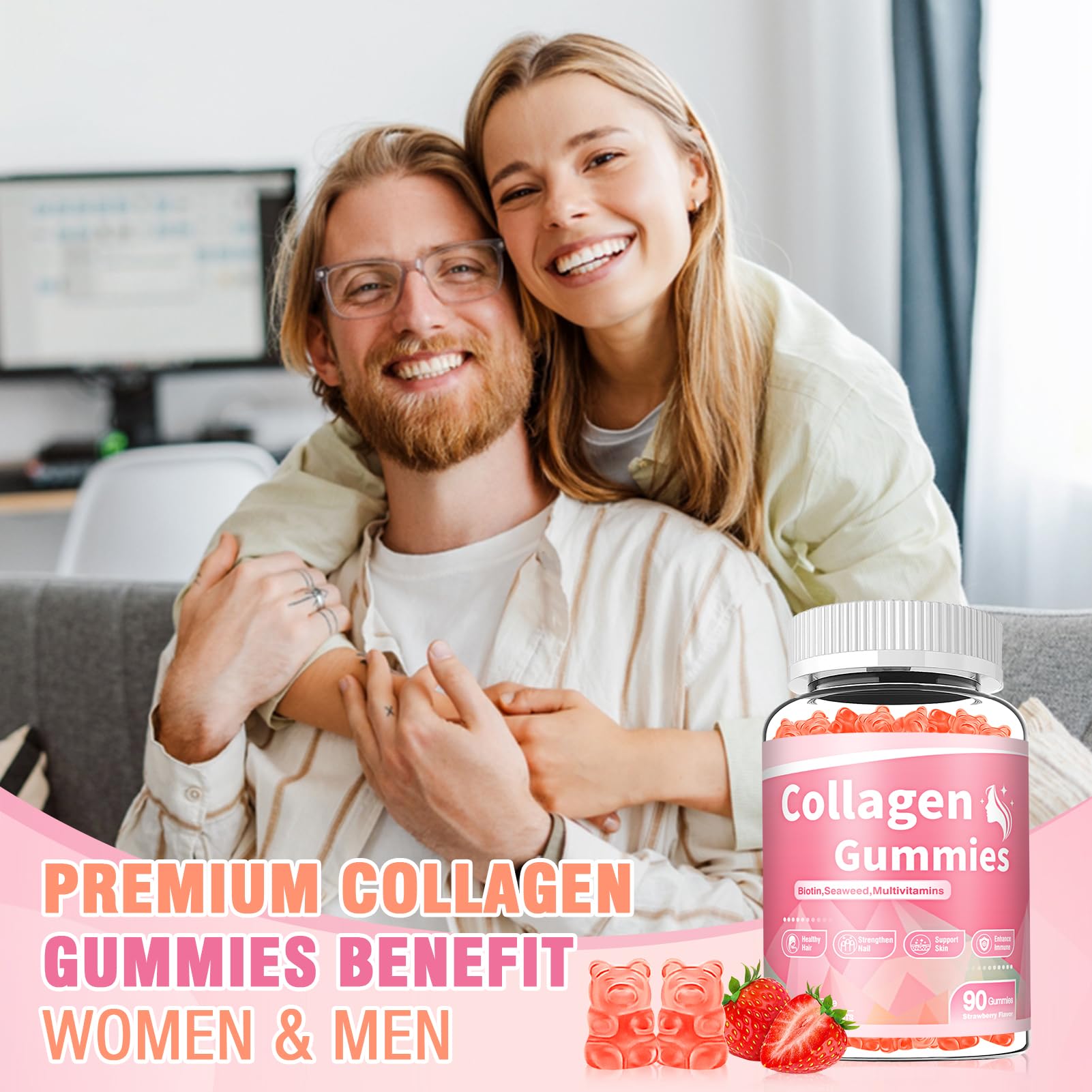 WyuuKi collagen gummies strawberry flavor ready to enjoy daily treat