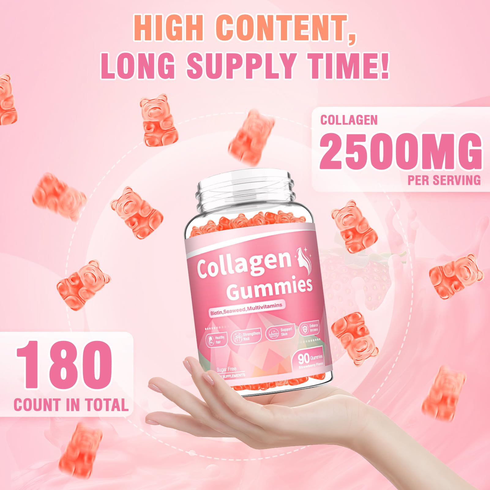 WyuuKi collagen gummies pour demonstrating easy daily dosing and convenience