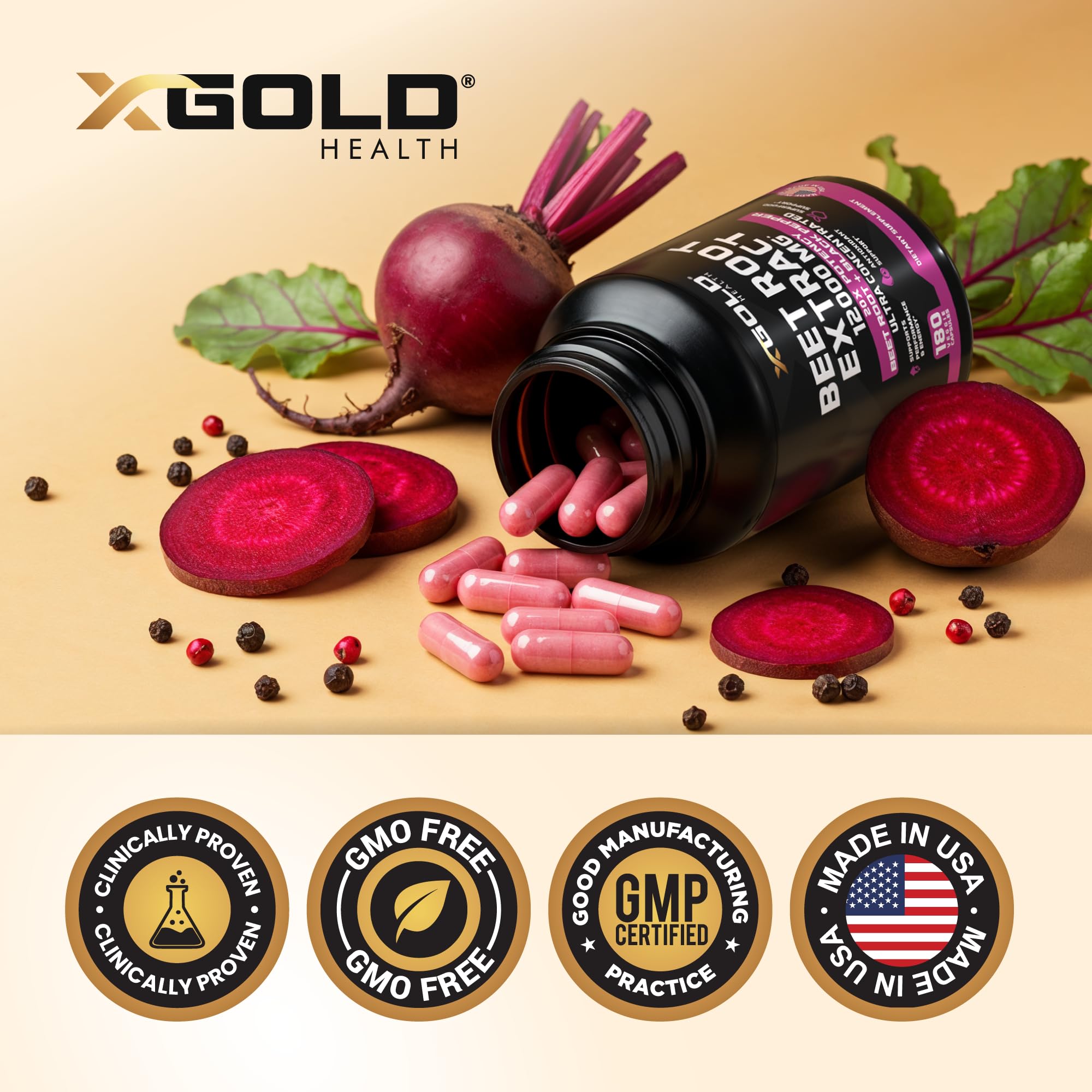 X Gold Health lab testing seal indicating purity and safety