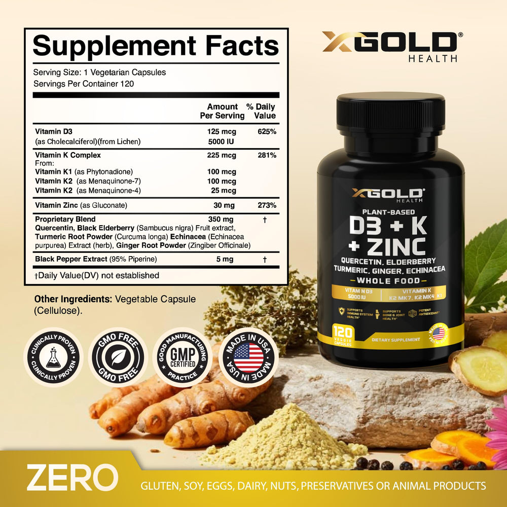 X Gold Health D3 from lichen capsules for plant-based vitamin D.