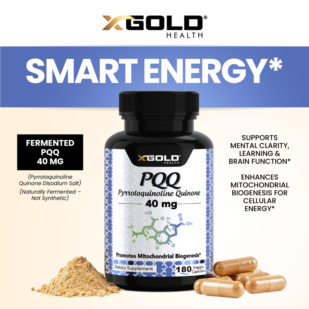 X Gold Health Fermented PQQ vegan capsules highlight bioavailable design