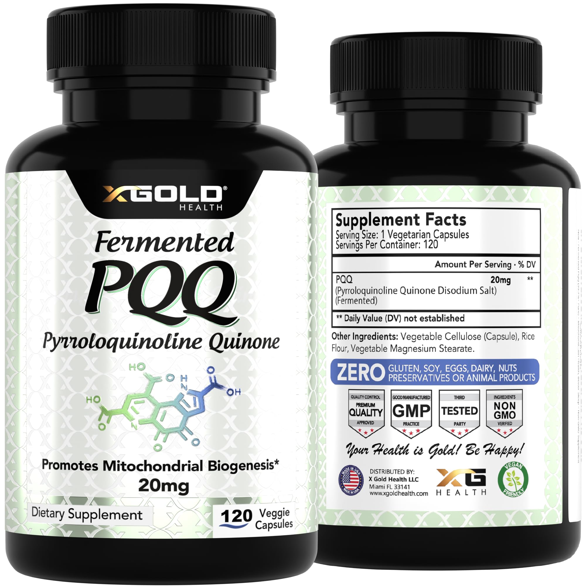X Gold Health PQQ supplement on shelf, appealing to daily wellness routines