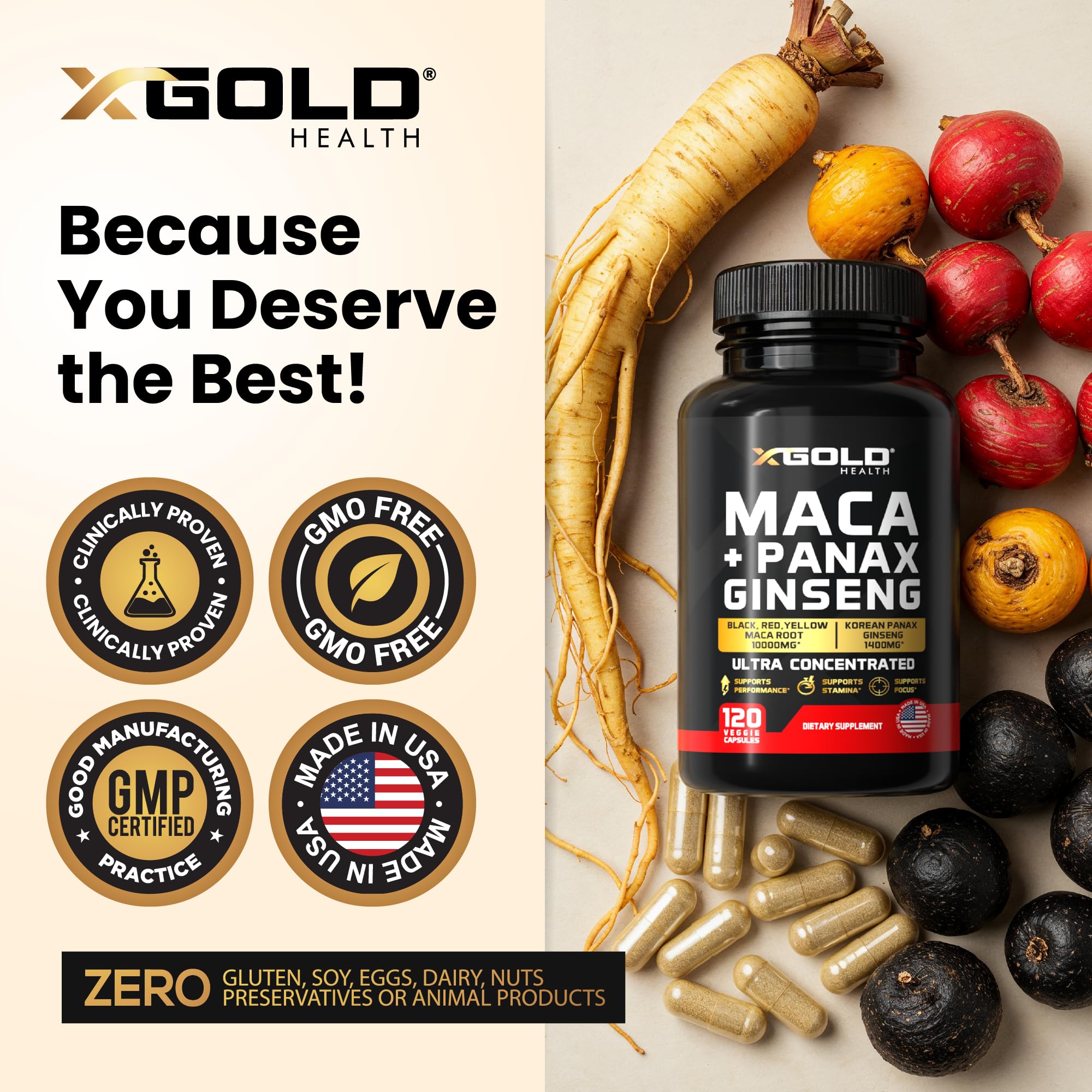 X Gold Health vegan-friendly capsules arranged for everyday wellness