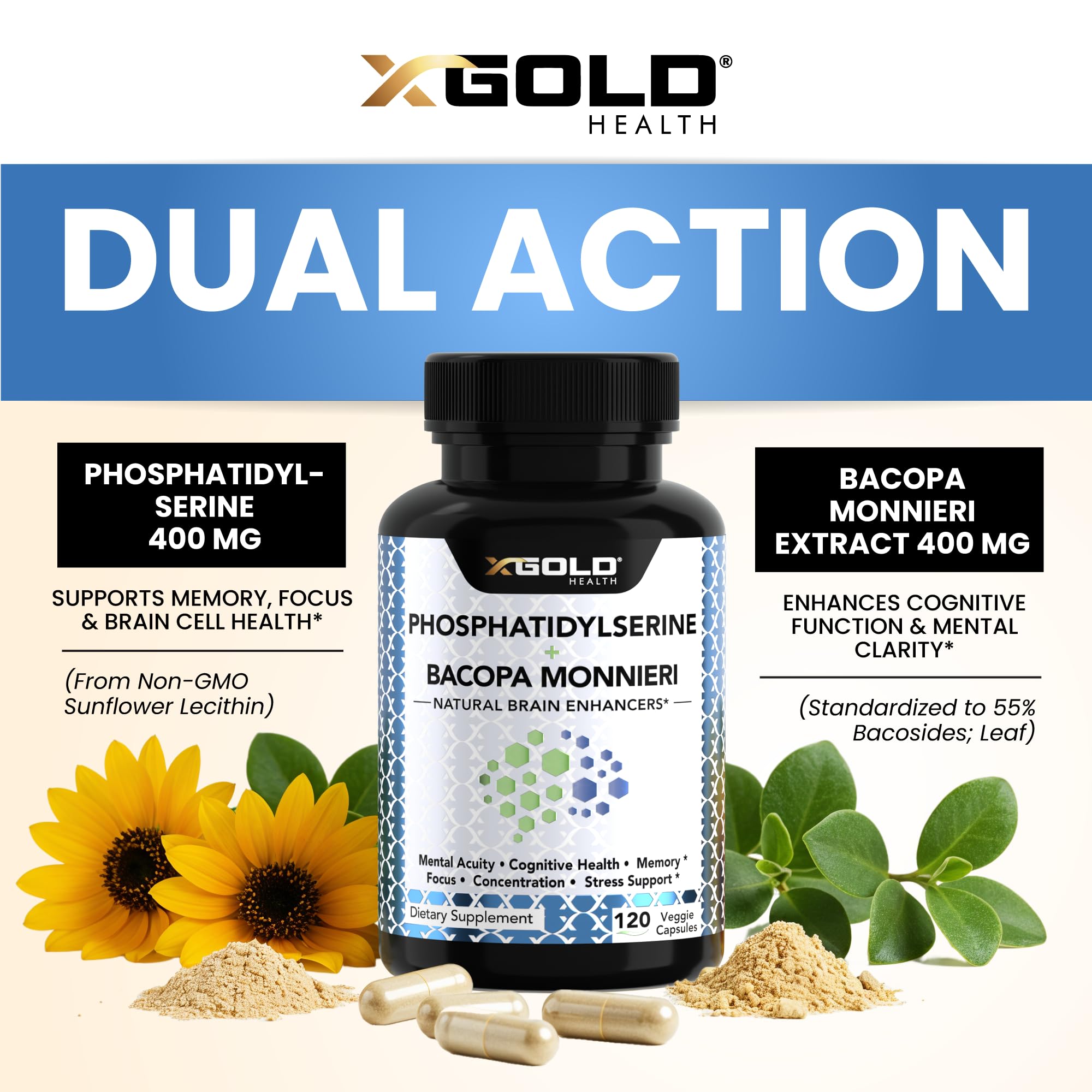 X Gold Health vegan-friendly formula packaging conveys allergen-free design and trust.