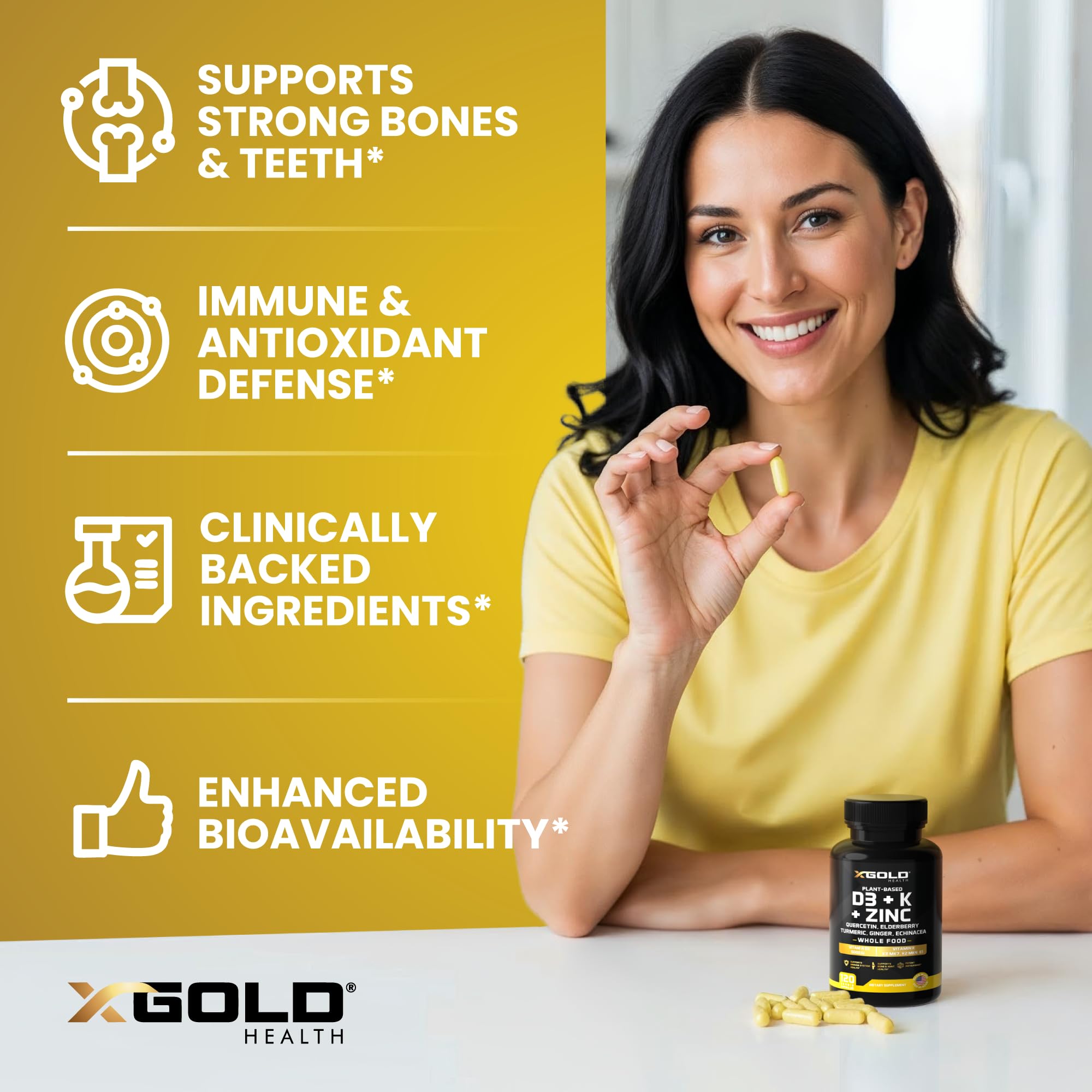 X Gold Health Zinc and quercetin capsules for everyday antioxidant support.