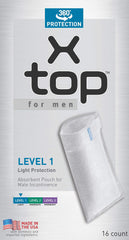 X-top for men Level 1 light protection pouch for discreet use with light leakage.