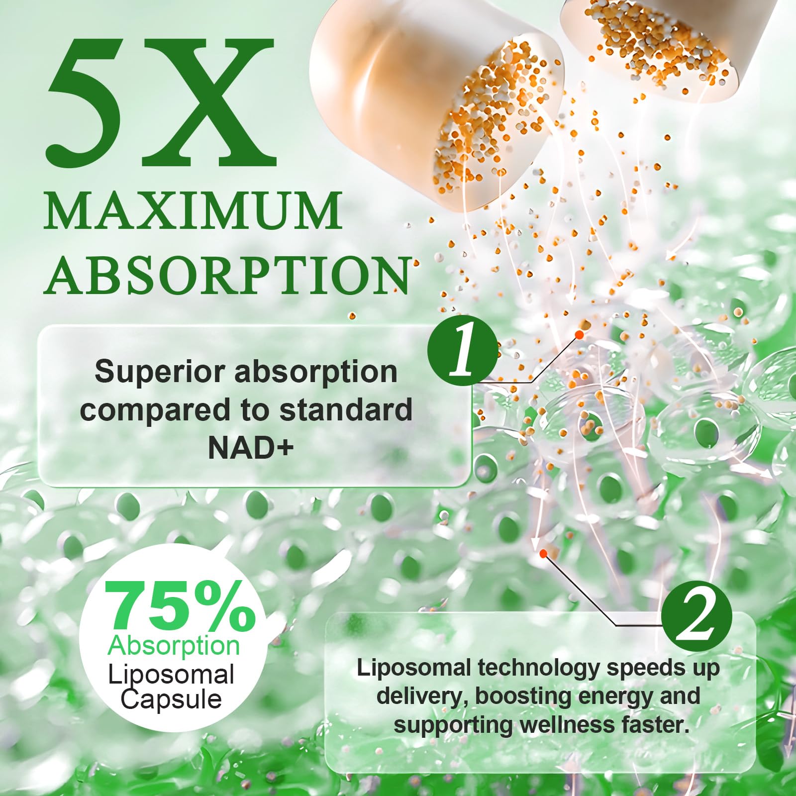 Xaarty NAD daily-use scene with glass of water and capsules