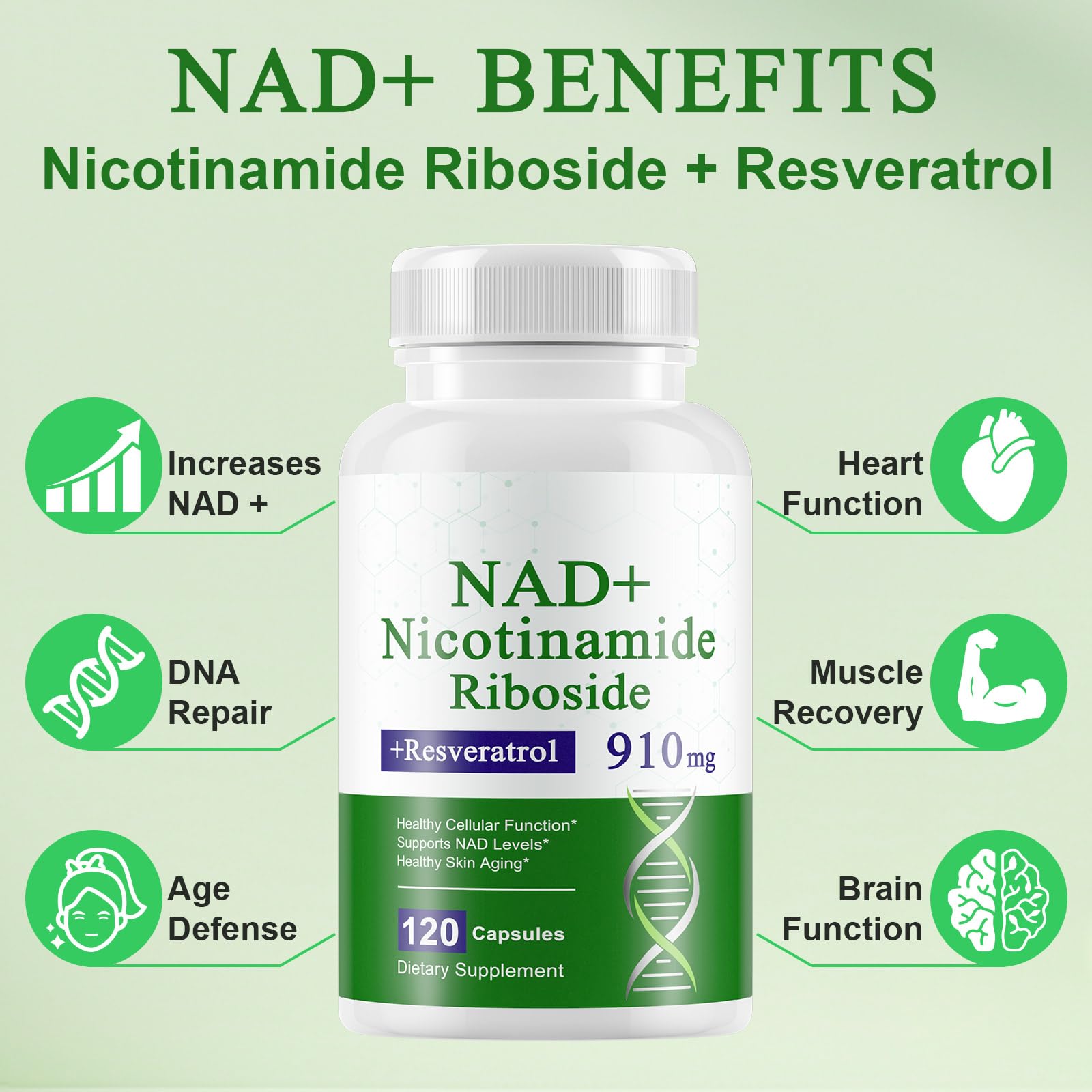 Xaarty NAD ingredients panel highlighting nicotinamide riboside and quercetin