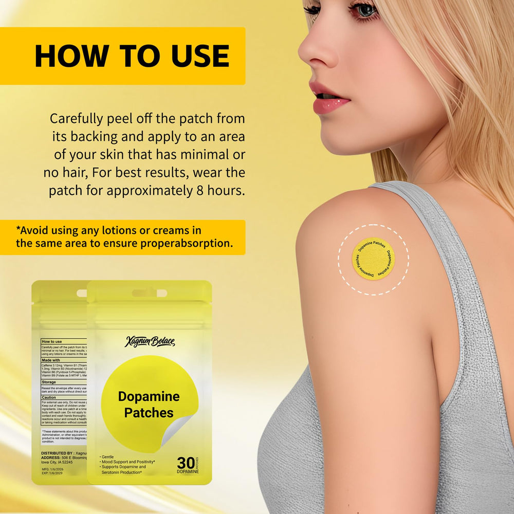 Xagnum Bolace Dopamine Patches 24-hour coverage for sustained focus.