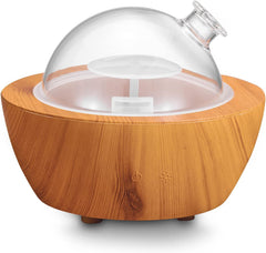 XANAPHIA 280ml glass diffuser with wood-grain base for calming bedroom fragrance