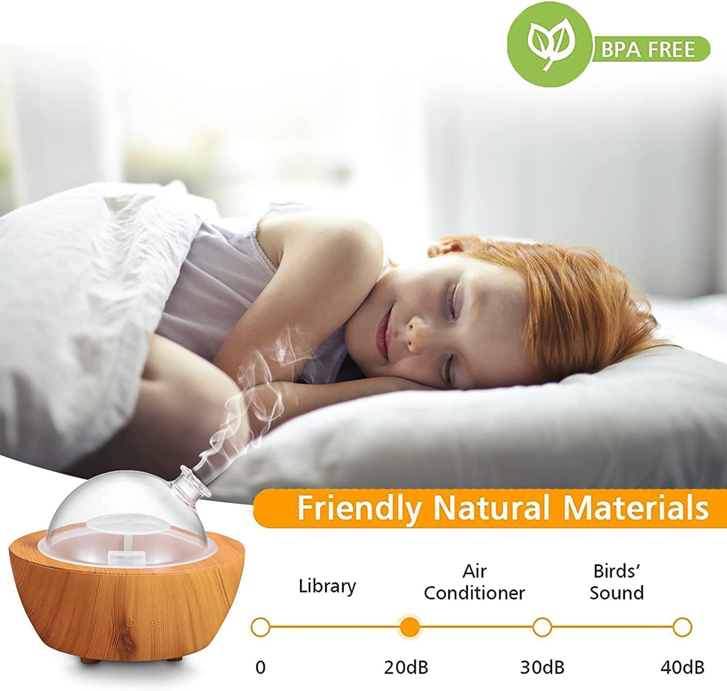 XANAPHIA diffuser with 7-color LED lights for ambient mood setting