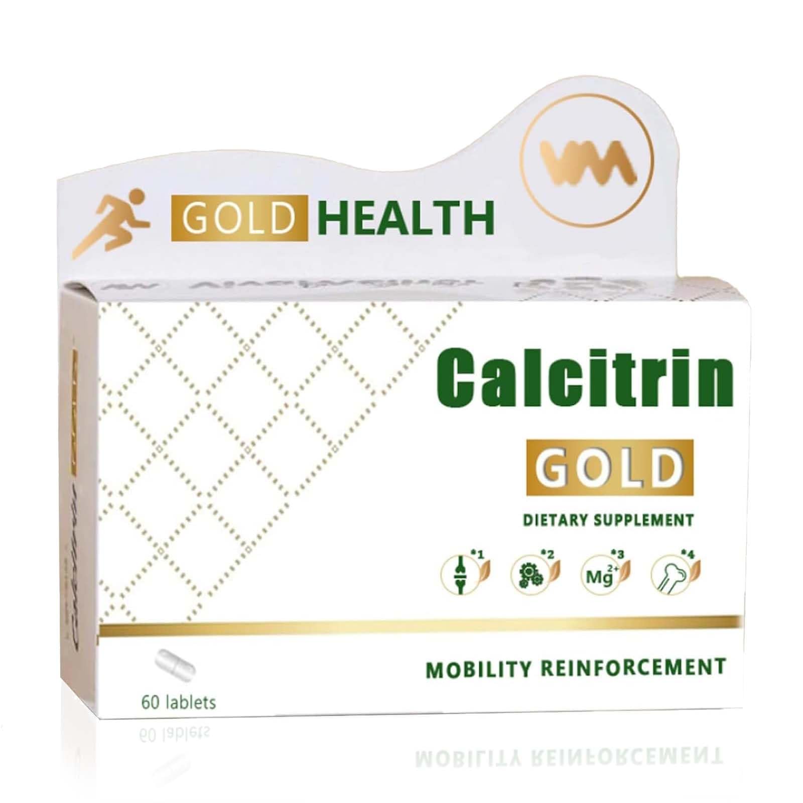 XCFXCF Calcitrin Gold bottle pour demonstrates easy daily use for mobility support.